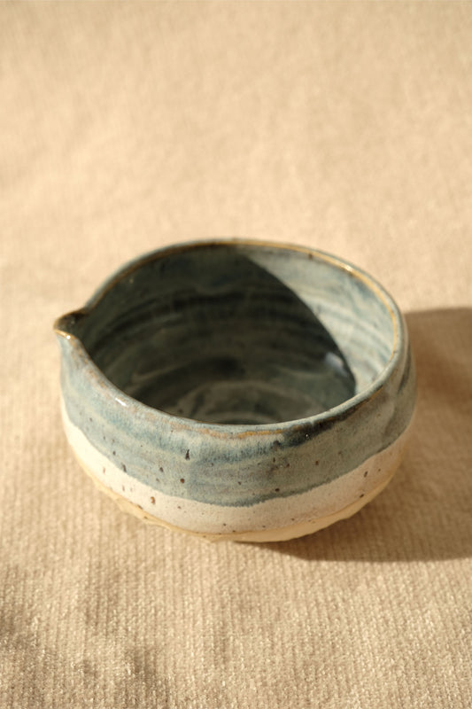 Carved Matcha Bowl - Sandy Beach