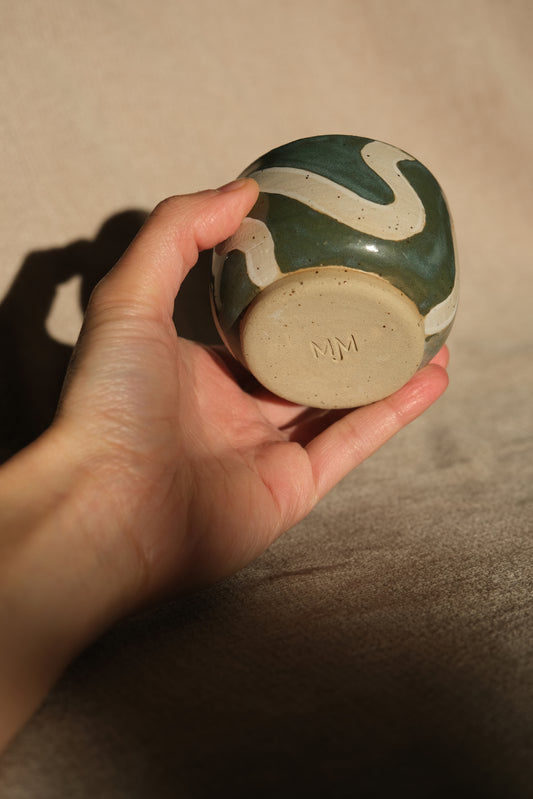 Swirly Espresso Cup - Cloudy Jade