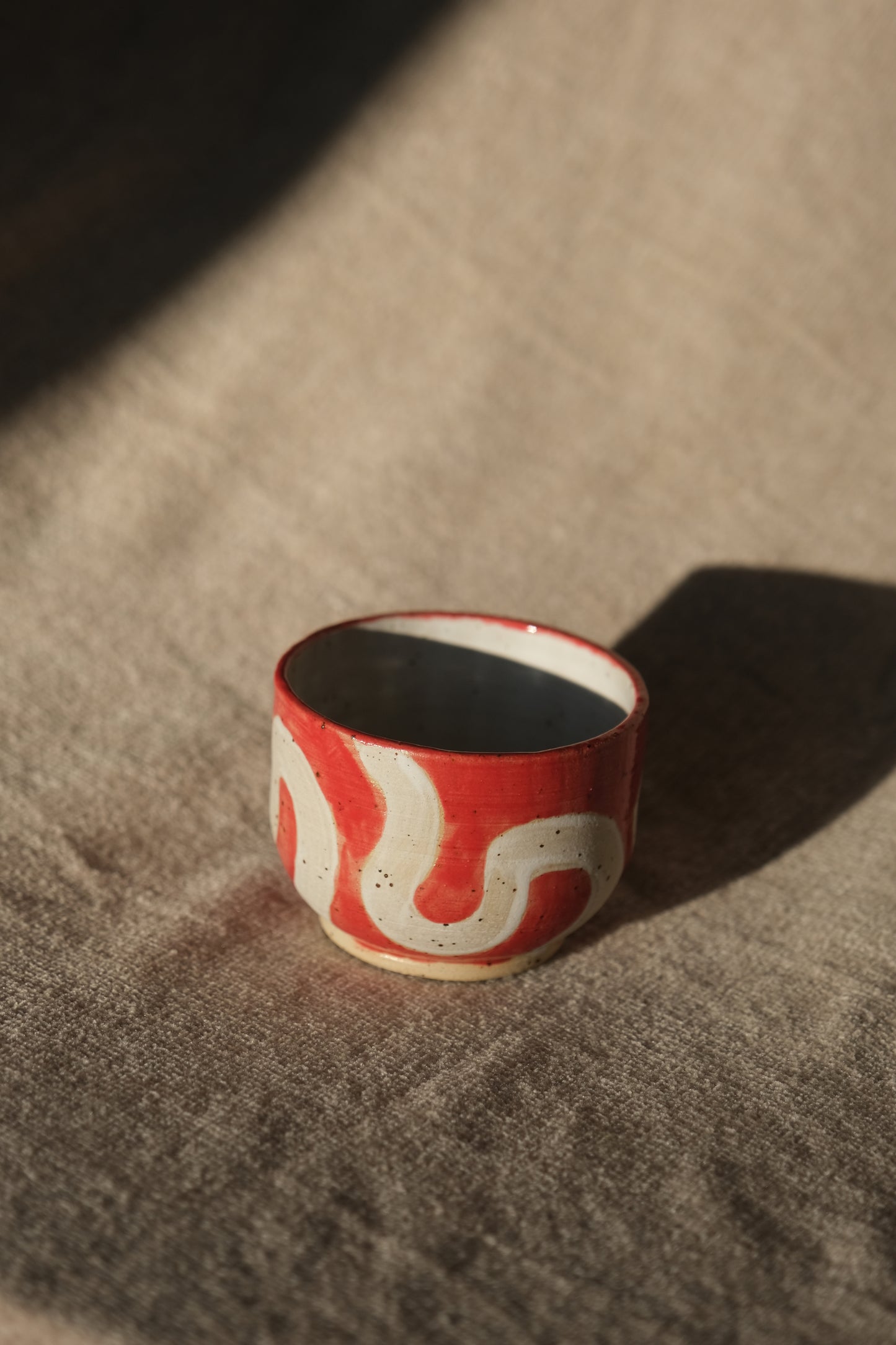 Bold Red Swirl Espresso Cup