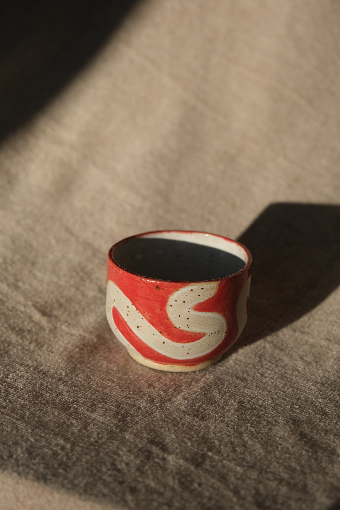 Bold Red Swirl Espresso Cup