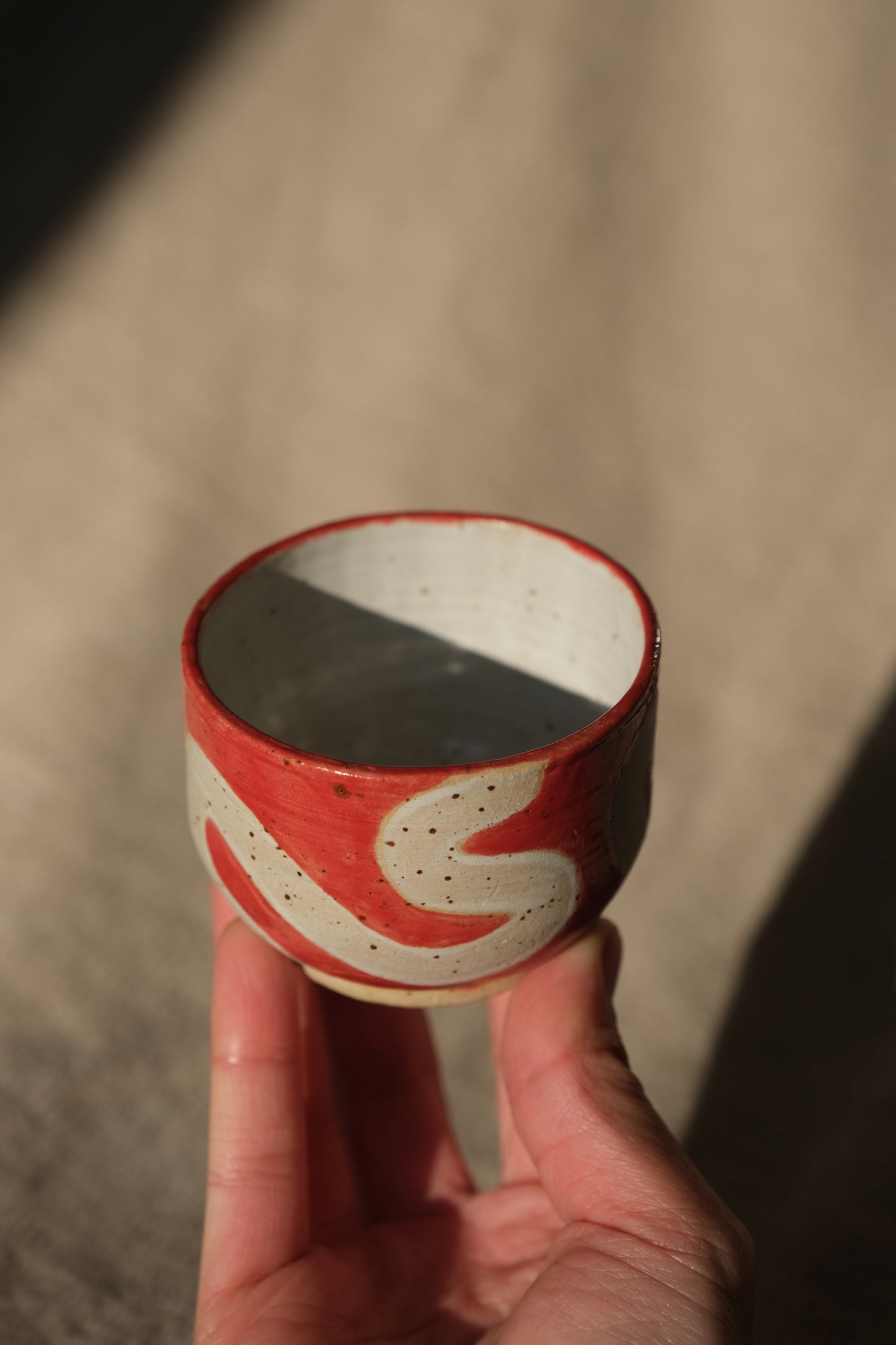 Bold Red Swirl Espresso Cup