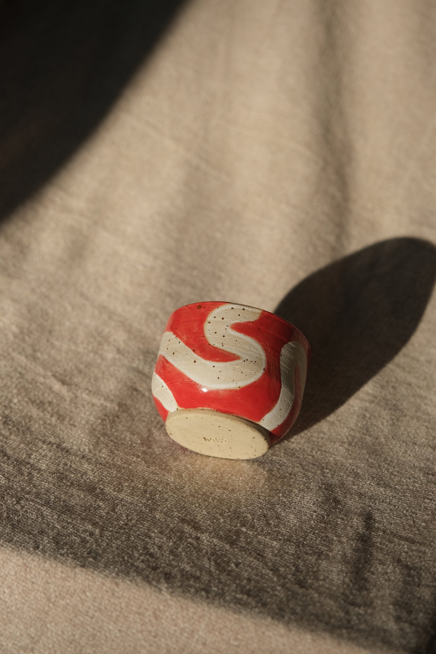 Bold Red Swirl Espresso Cup