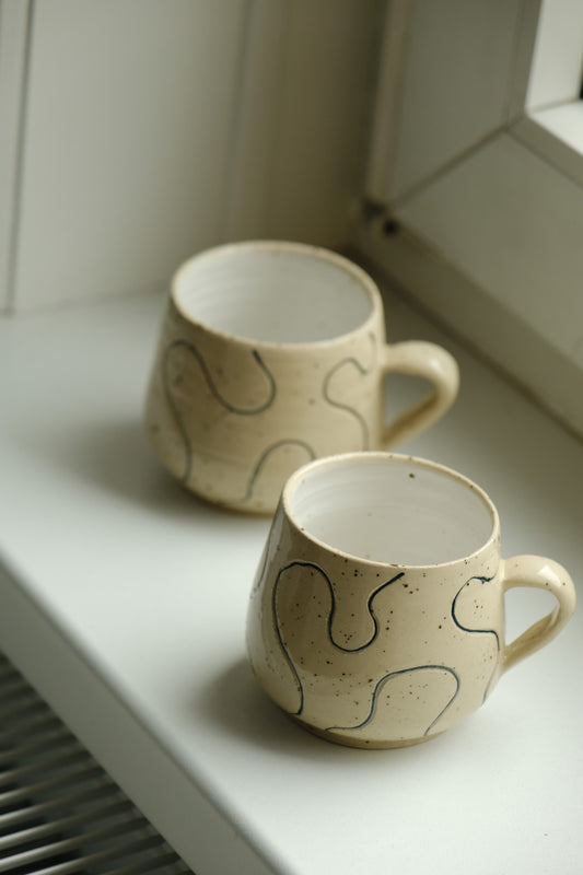 Natural Speckled Swirl Mug | Made to Order
