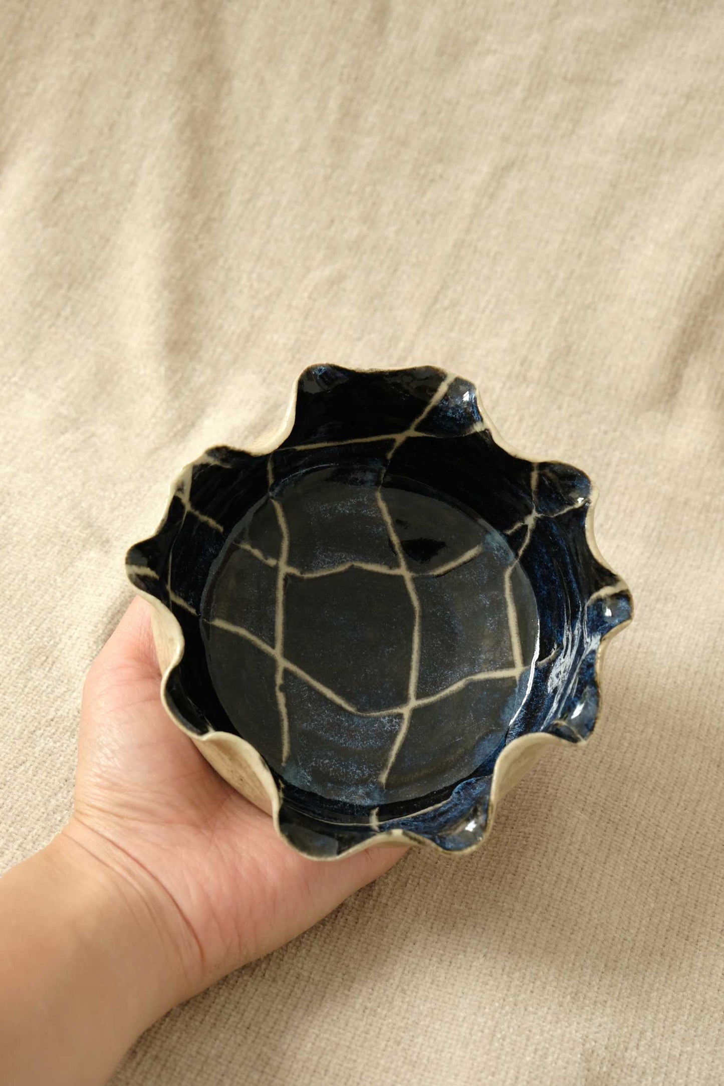 Midnight Petal Bowl