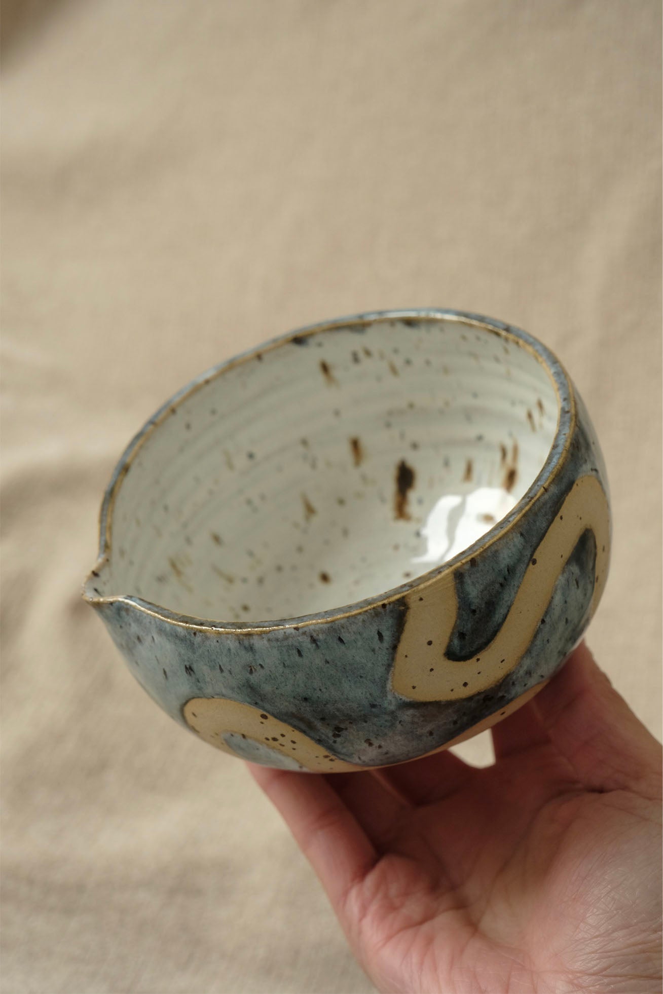 Swirl Matcha Bowl - Cloudy Blue