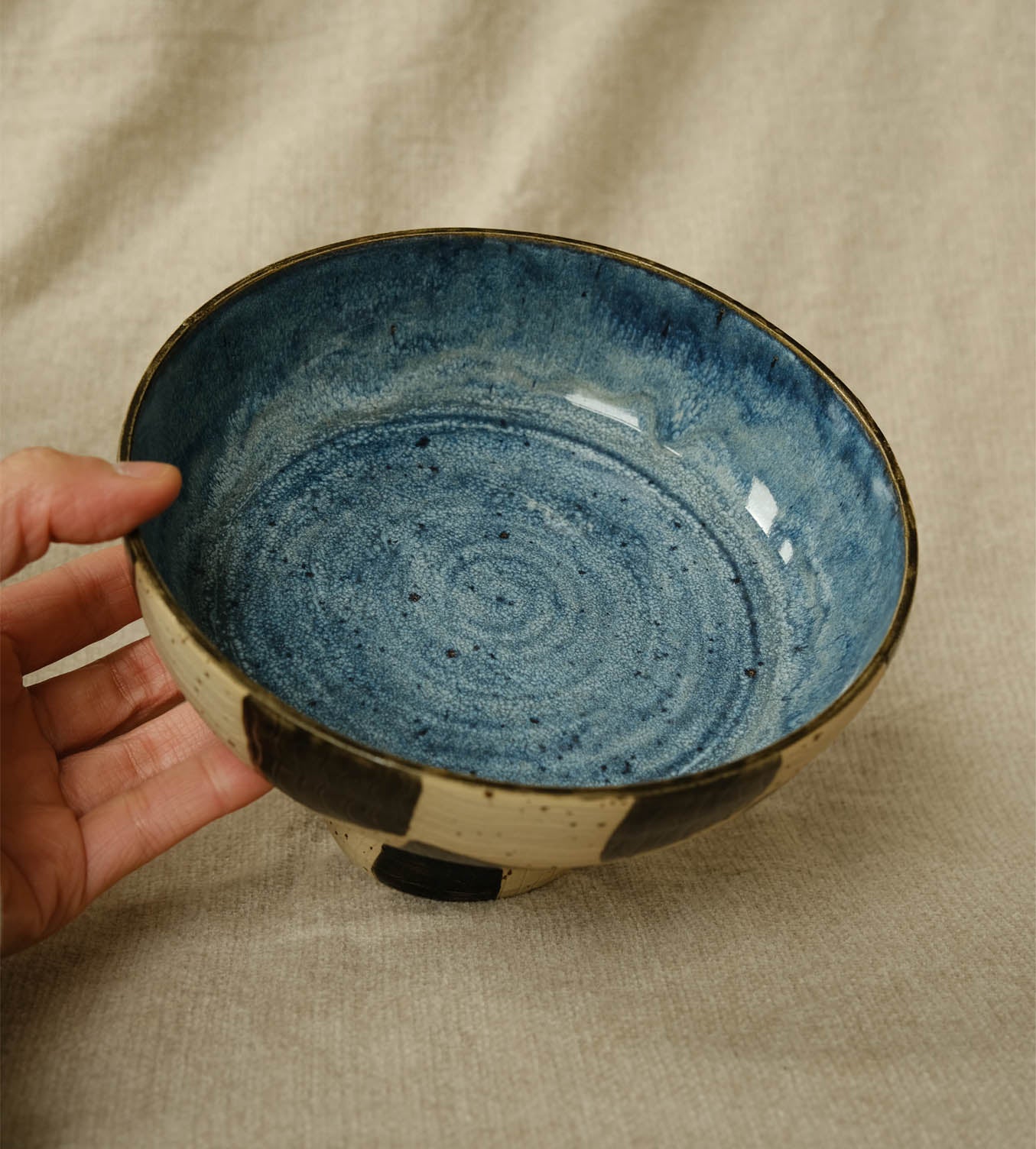 Checkered Pedestal Bowl