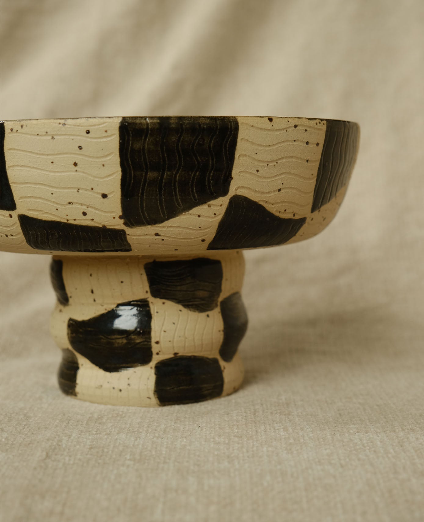 Checkered Pedestal Bowl