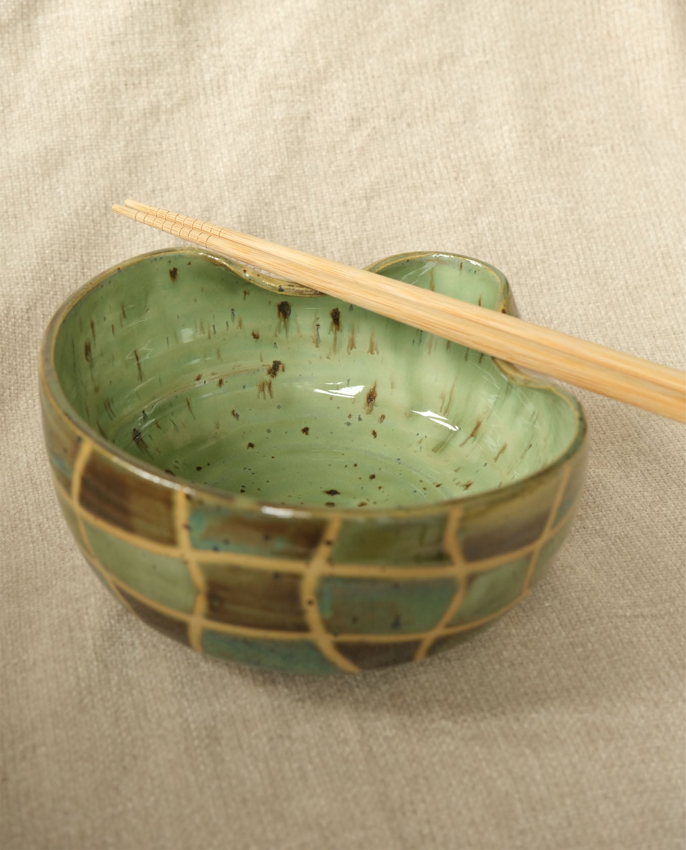 Wavy Grid Ramen Bowl - Green