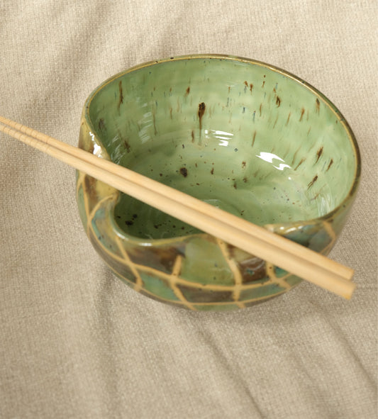 Wavy Grid Ramen Bowl - Green
