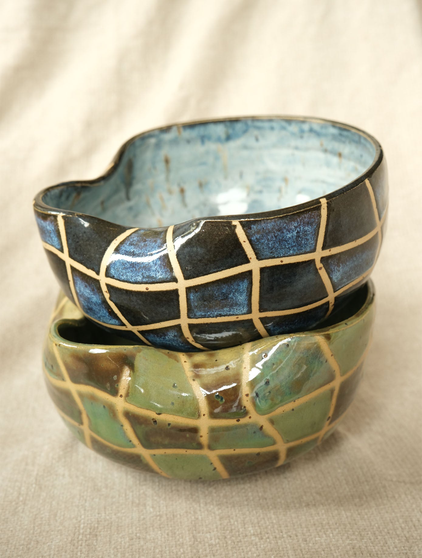 Wavy Grid Ramen Bowl - Green