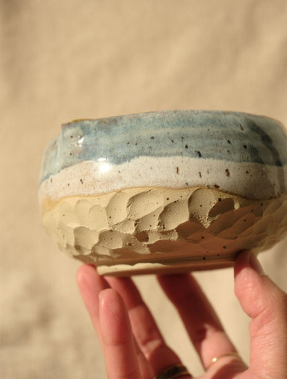 Carved Matcha Bowl - Sandy Beach