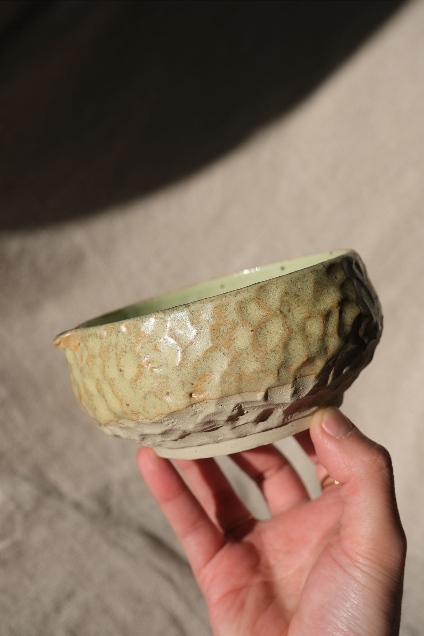 Textured Matcha Bowl - Pastel Green