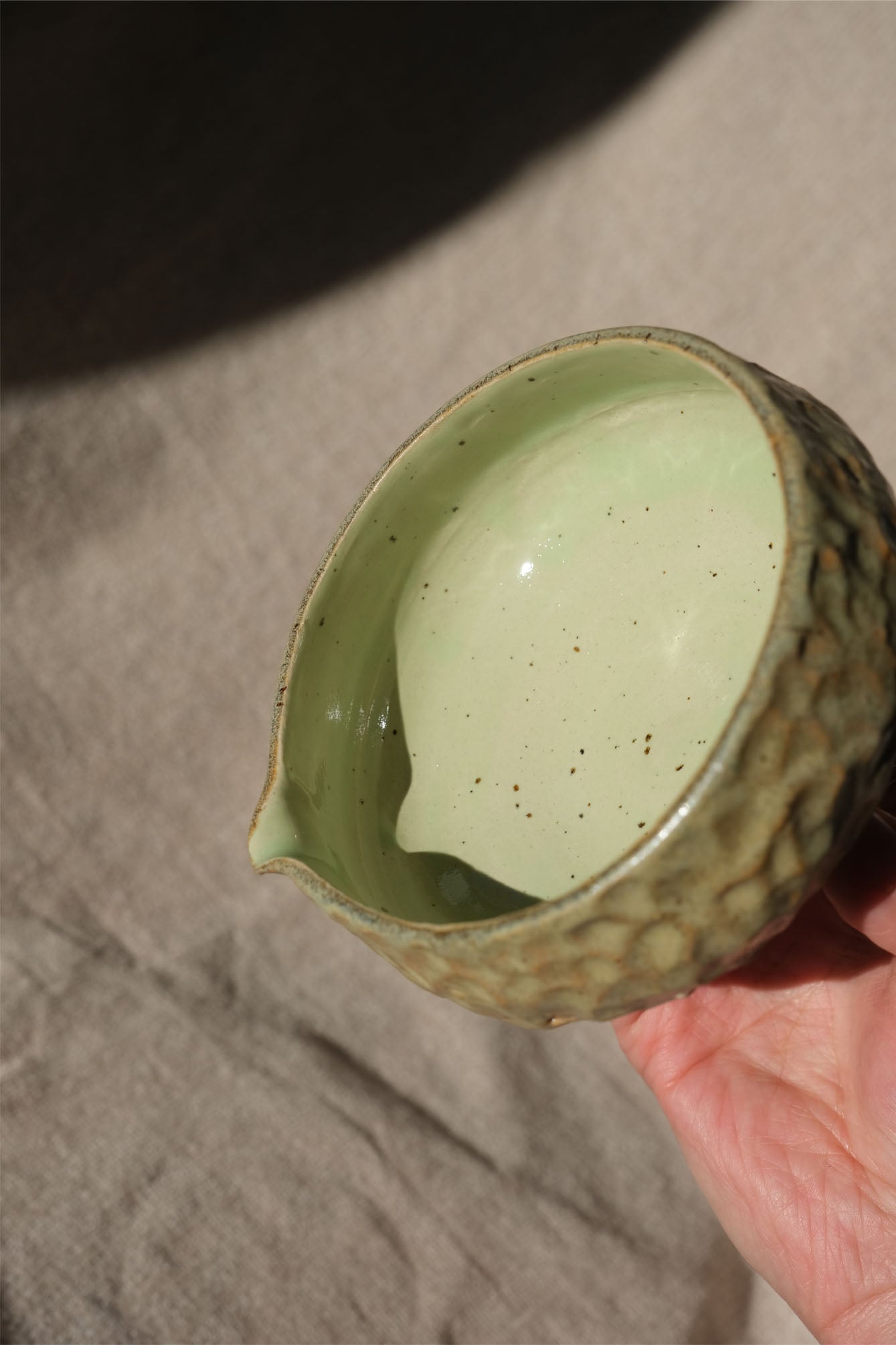 Textured Matcha Bowl - Pastel Green
