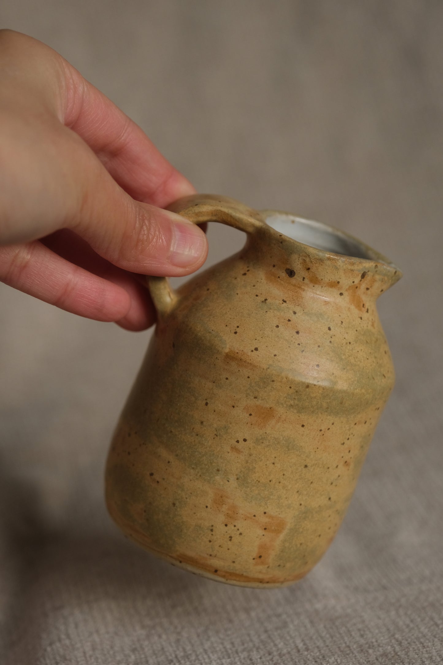 Handcarved Pitcher Vase - Sandstone