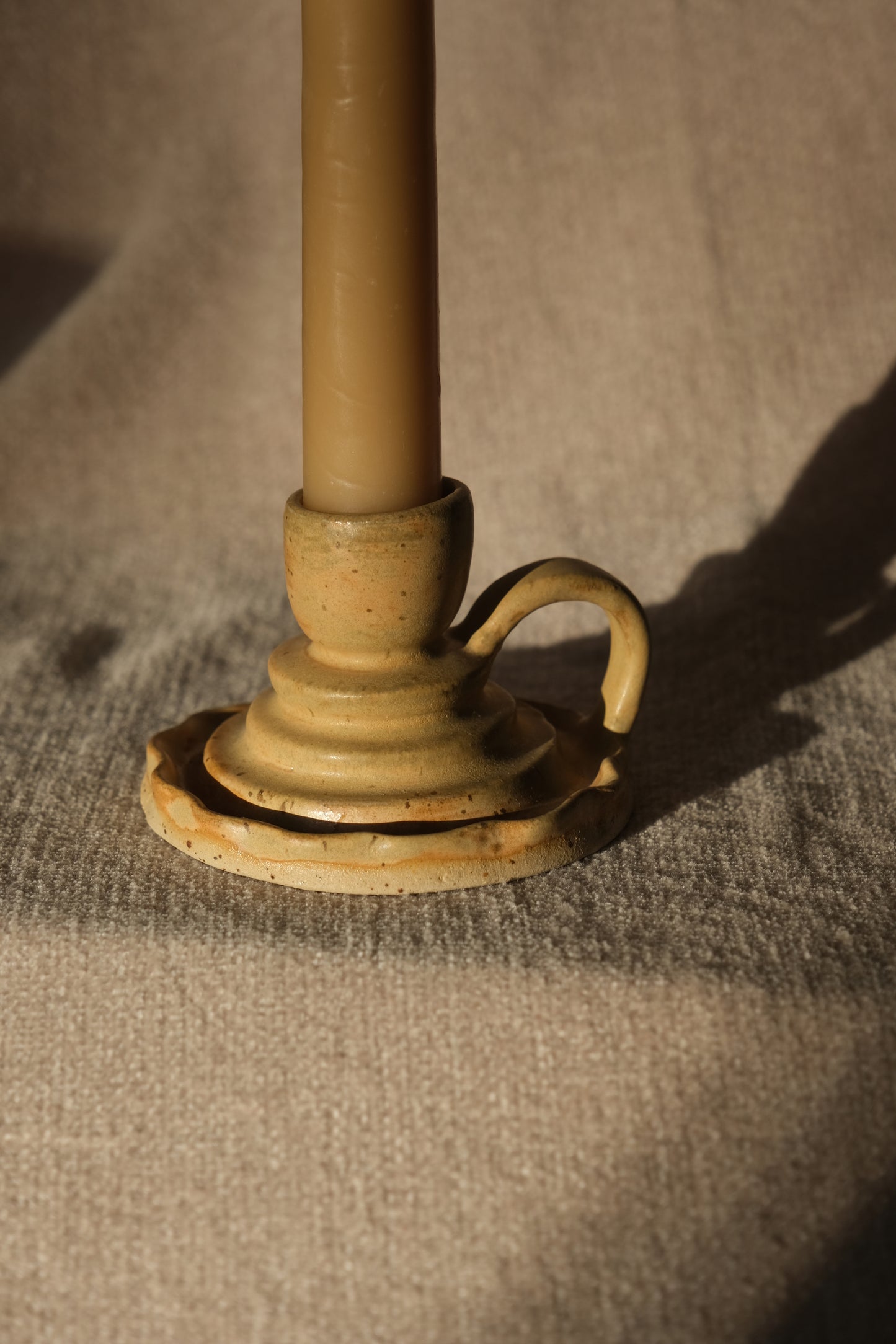 Handmade Candlestick Holder - Sandstone