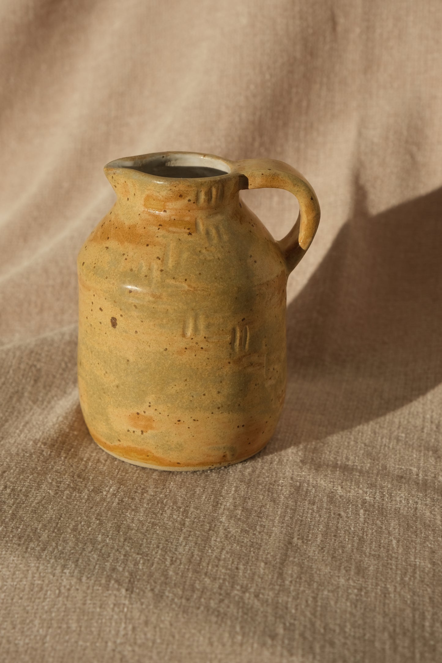 Handcarved Pitcher Vase - Sandstone