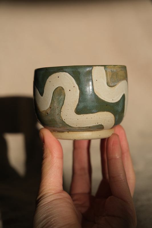 Swirly Espresso Cup - Cloudy Jade