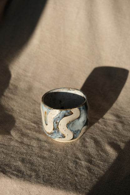 Swirly Dimple Cup | Cloudy Blue & White