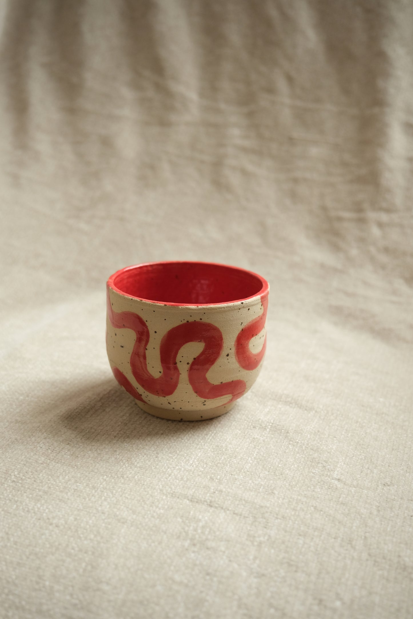 Handmade Swirl Cup - Bold Red