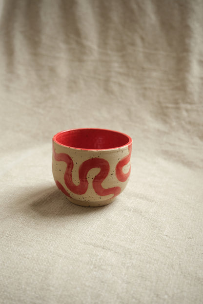 Handmade Swirl Cup - Bold Red