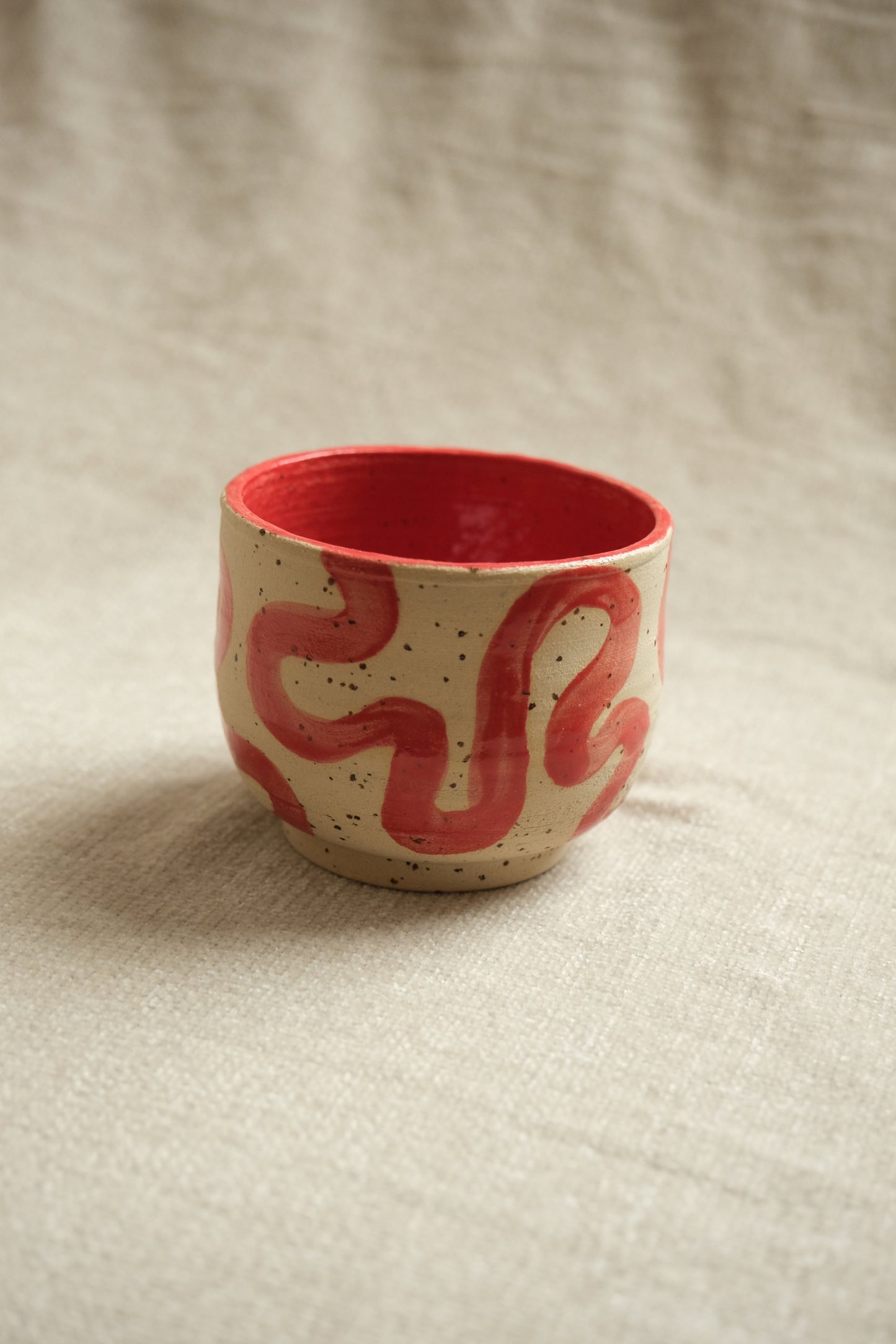 Handmade Swirl Cup - Bold Red