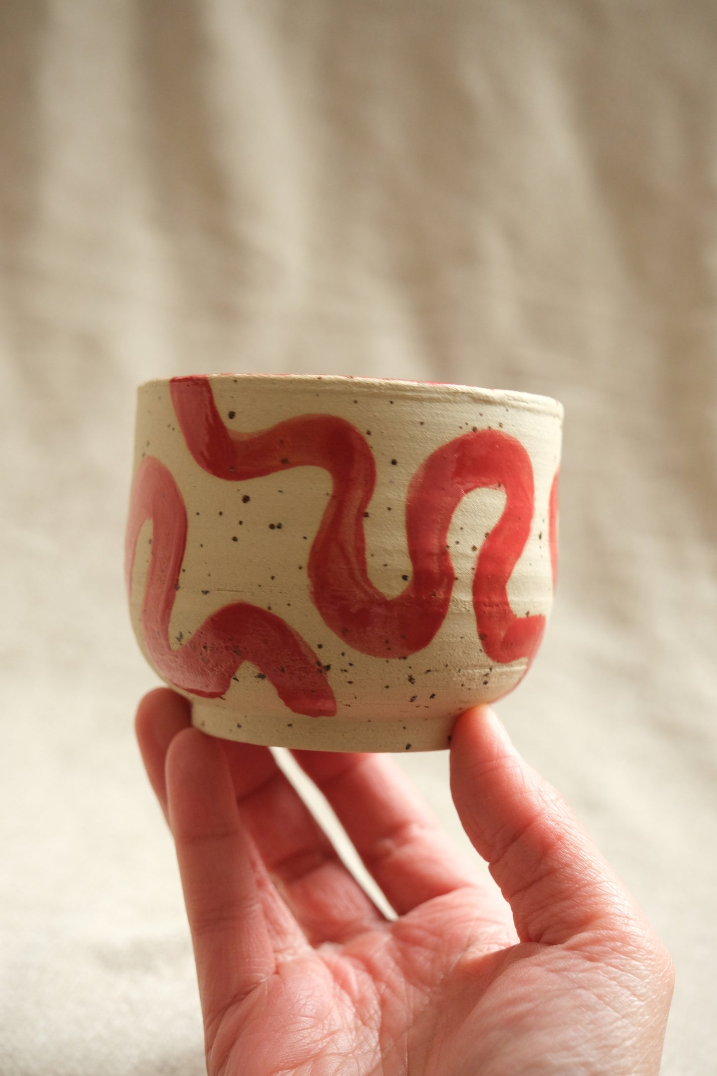 Handmade Swirl Cup - Bold Red