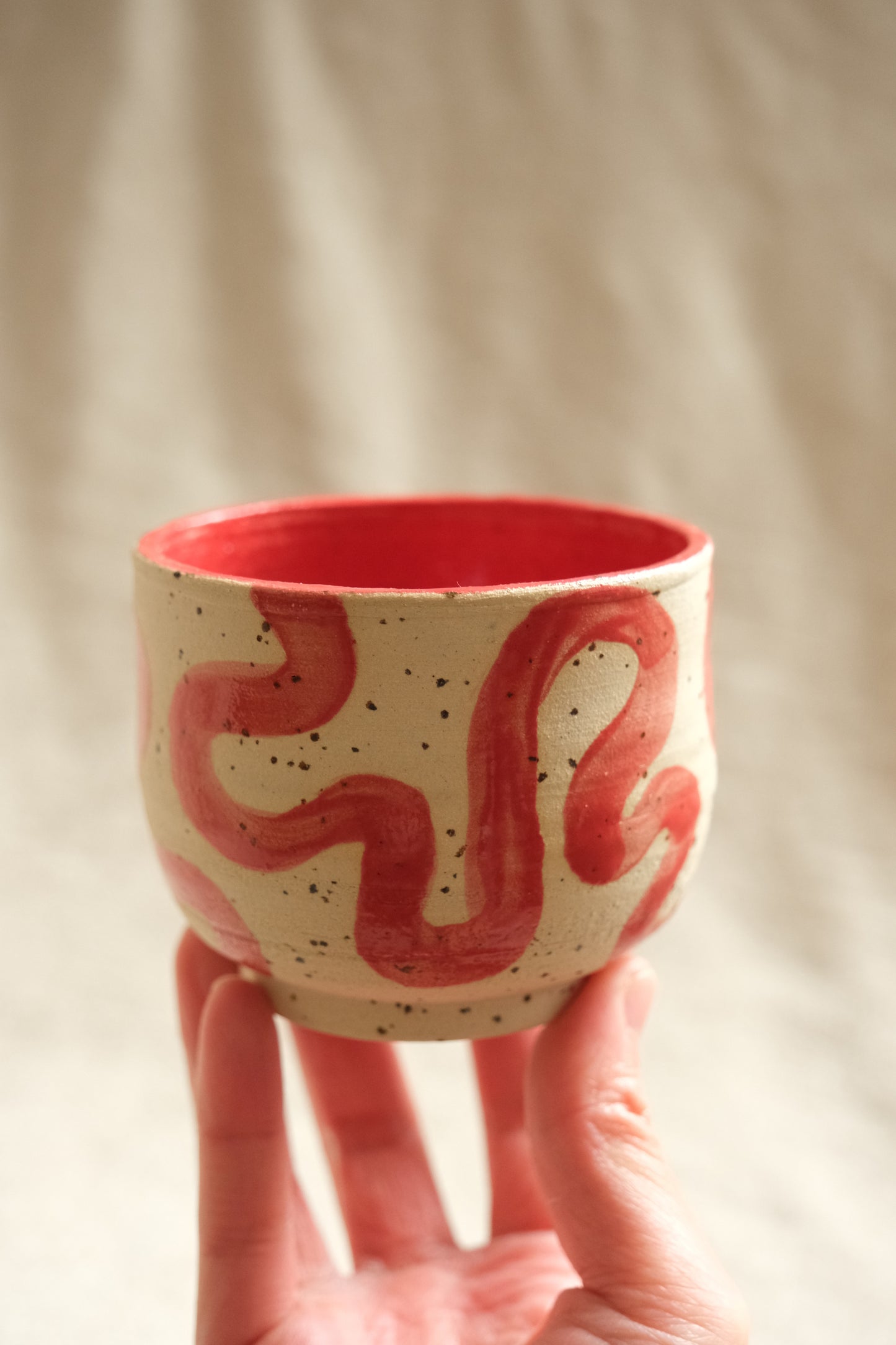 Handmade Swirl Cup - Bold Red