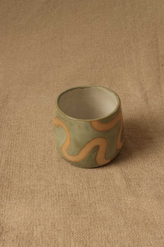 Swirl Dimple Cup - Sage Green