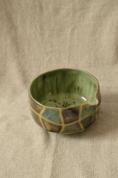 Wavy Grid Matcha Bowl - Iris