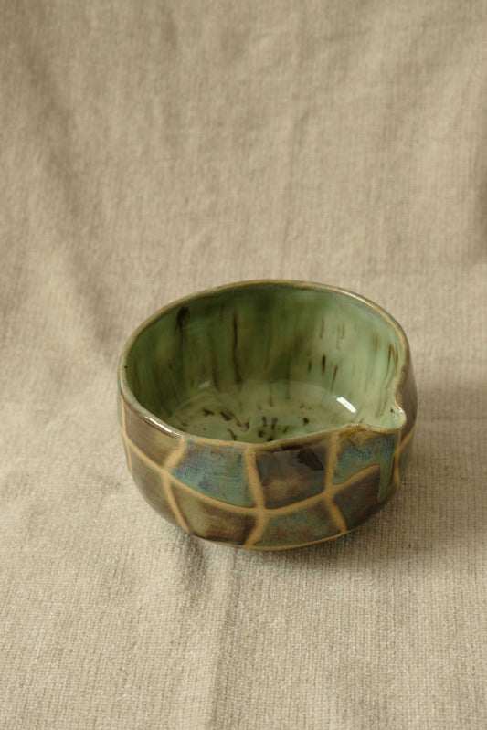 Wavy Grid Matcha Bowl - Iris