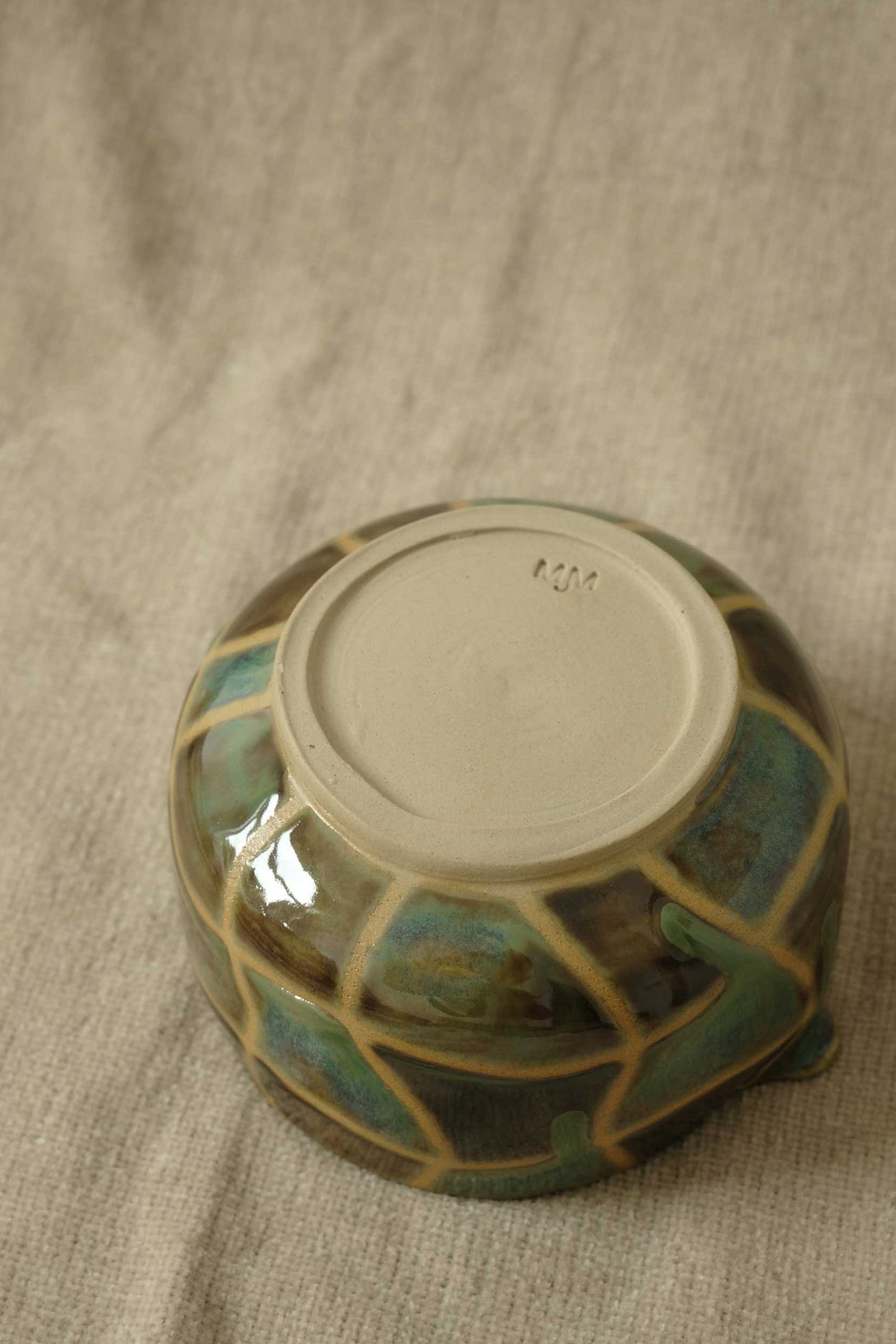 Wavy Grid Matcha Bowl - Iris
