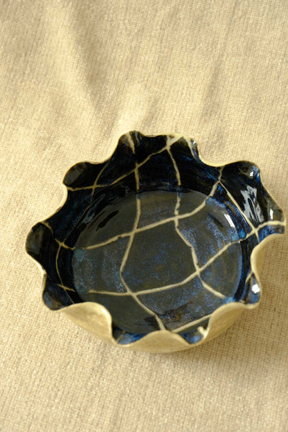 Midnight Petal Bowl