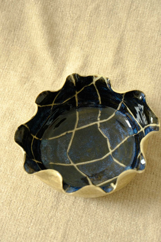 Midnight Petal Bowl