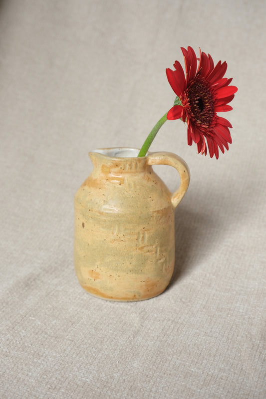 Handcarved Pitcher Vase - Sandstone