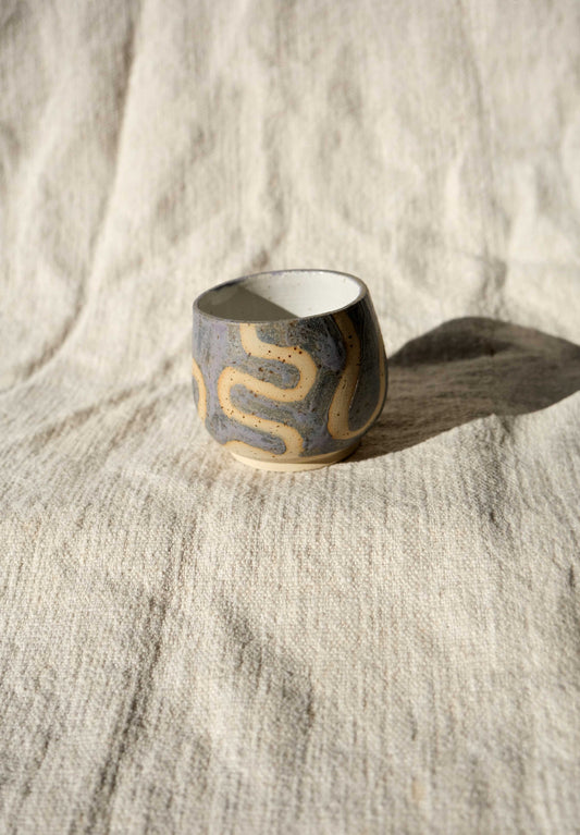 Handmade Ceramic Cup - Dark Speckled Purple Glaze