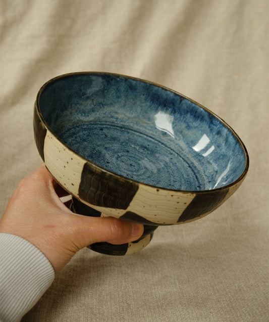 Checkered Pedestal Bowl