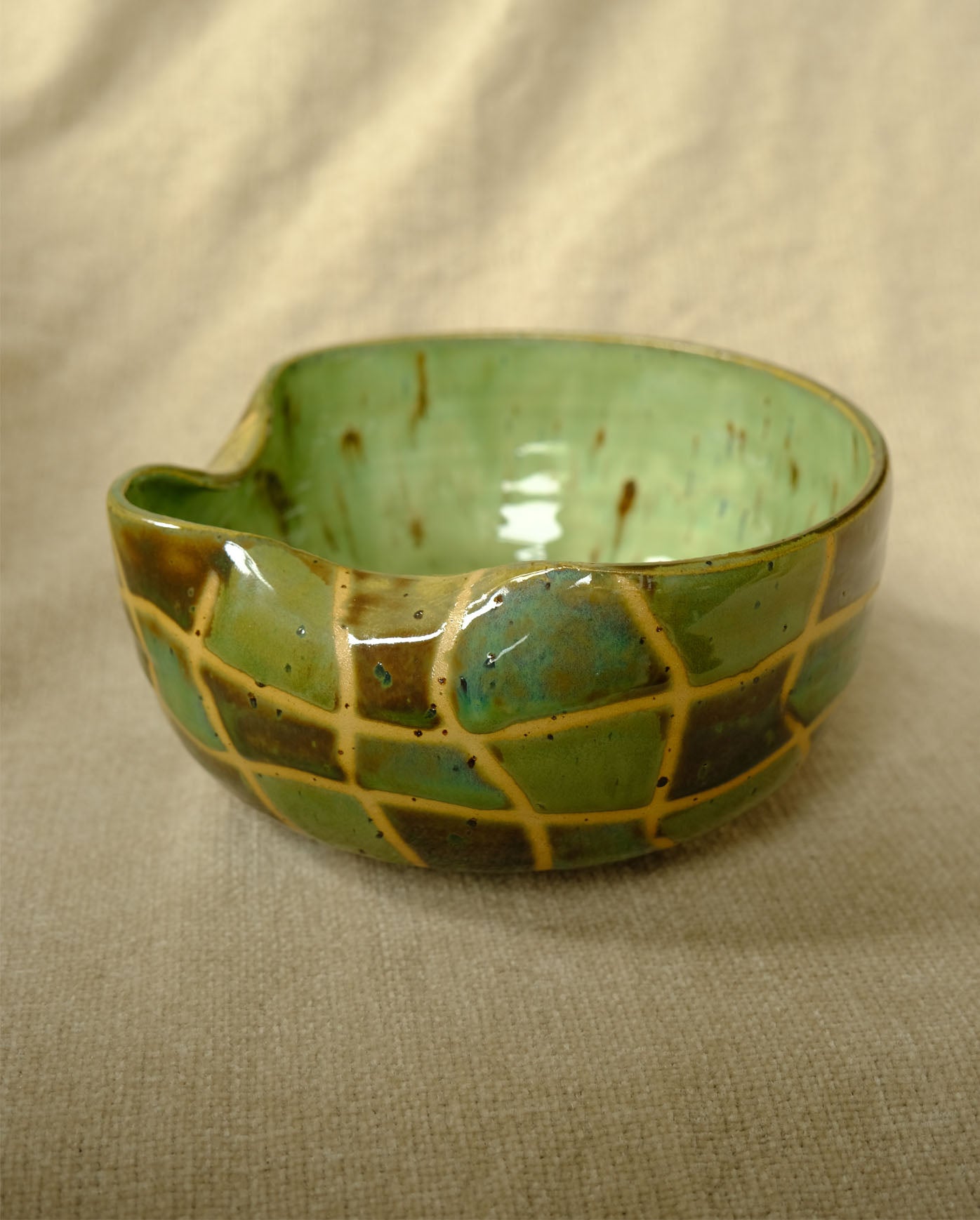 Wavy Grid Ramen Bowl - Green