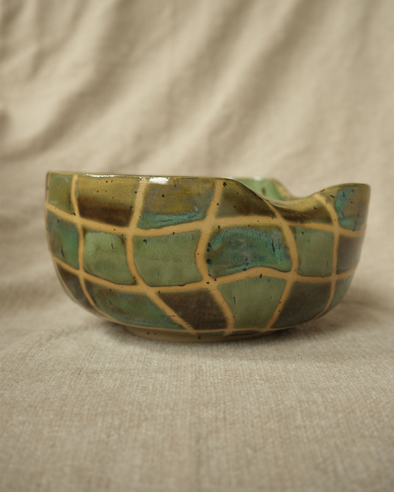 Wavy Grid Ramen Bowl - Green
